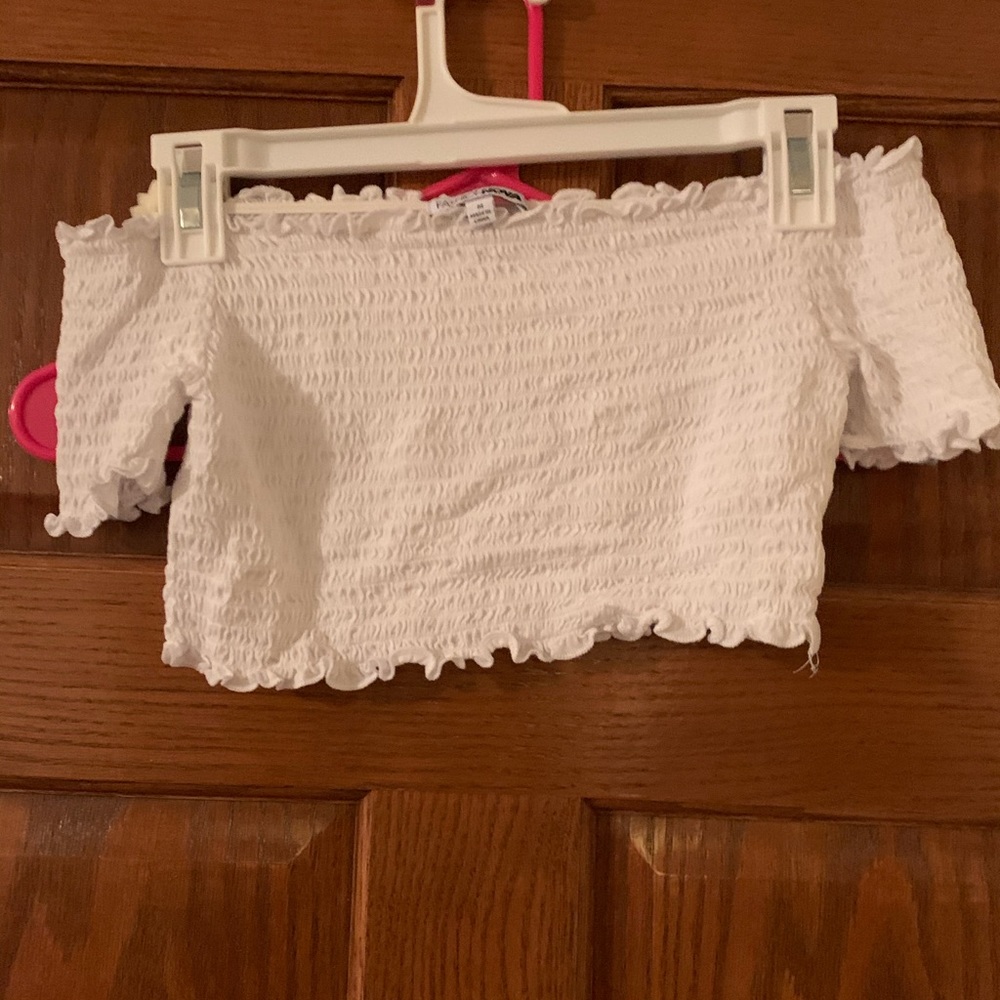 White Ruffled Crop Top